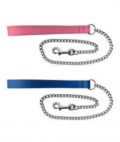 Medium Leather Handle Chain Leads