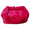 Super Soft Pink Square Puppy Bed