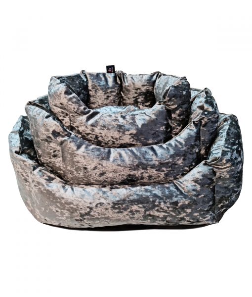 Dark Silver Nest of Crushed Velvet Beds