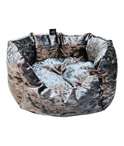 Dark Silver Crushed Velvet Bed