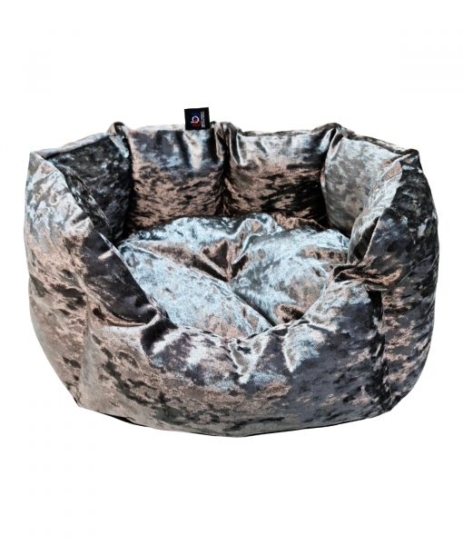 Dark Silver Crushed Velvet Bed