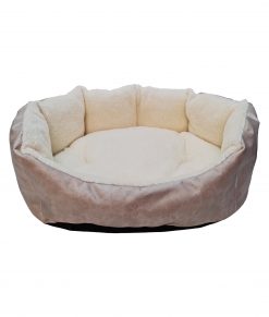 Leatherette Lazy Oval Dog Bed with Fleece