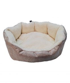 Leatherette Lazy Oval Dog Bed with Fleece